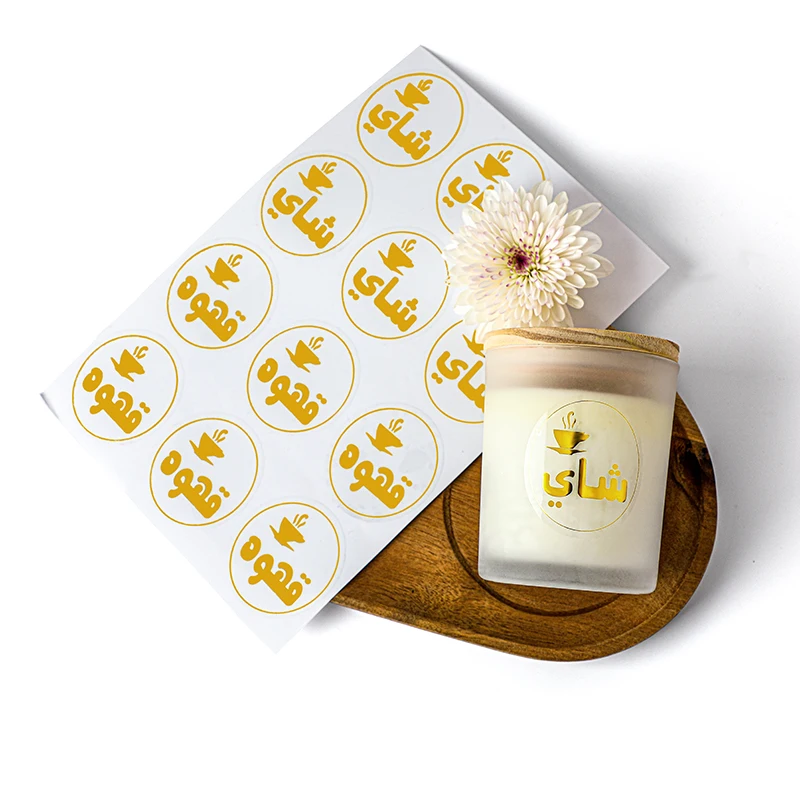 Custom Candle Stickers Heat Resistant Textured Label Sticker For Candle