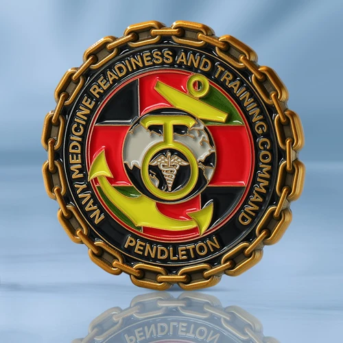 Navy Medicine gold chain edge soft enamel coin