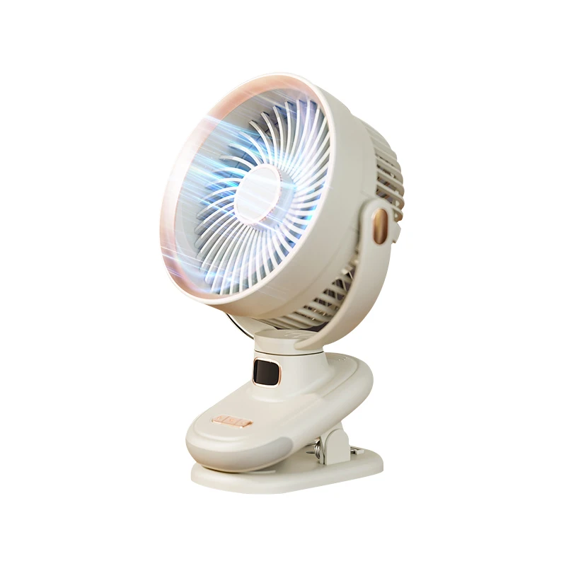 Intelligent Power Digital Display Five Wind Speed Intelligent Silent Clip Fan Rechargeable Fans Mini Fan