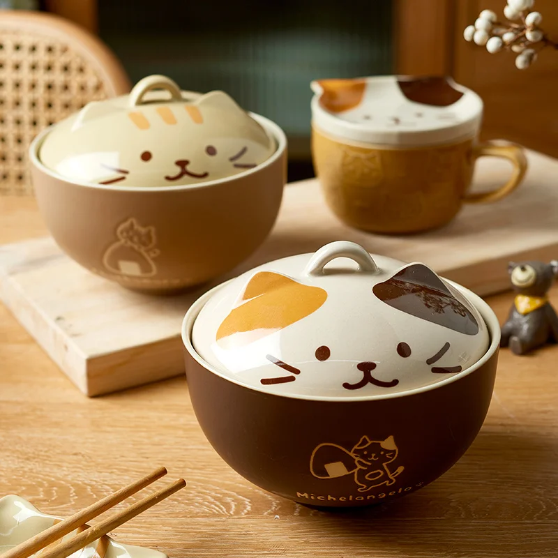 スープライスボウル、箸蓋付きラーメンボウルクリエイティブセラミック