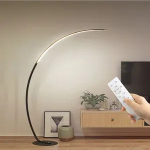 Zeal Lighting Black Metal Arch Standing Light Sofa Simple Modern Oem Led Living Room C-shaped Fishing Floor Lamps