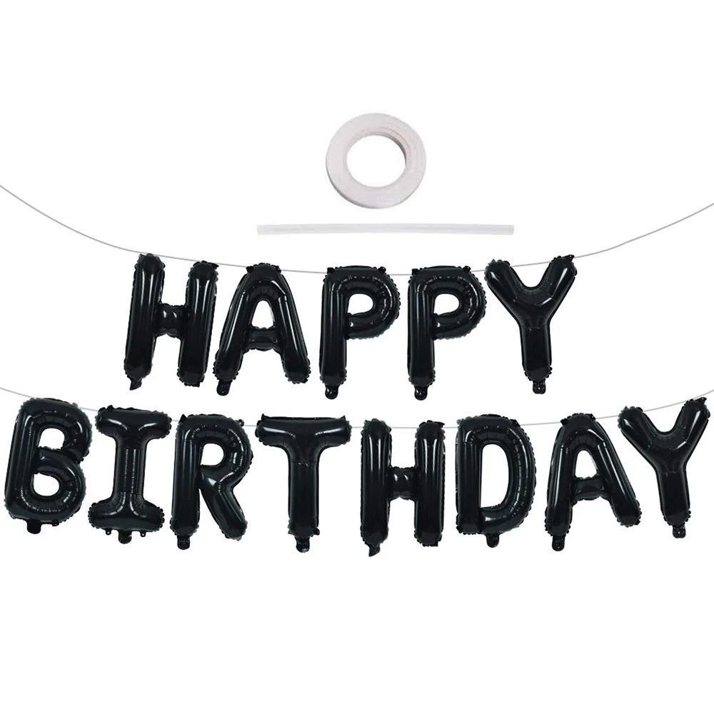 Happy Birthday Balloons Banner Bunting Self Inflating Decoration Letters Balloon - Foto 12
