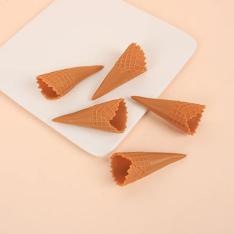 Fake Food Crispy Cone Charm Display Prop Simulate Ice Cream Cone DIY Craft Model