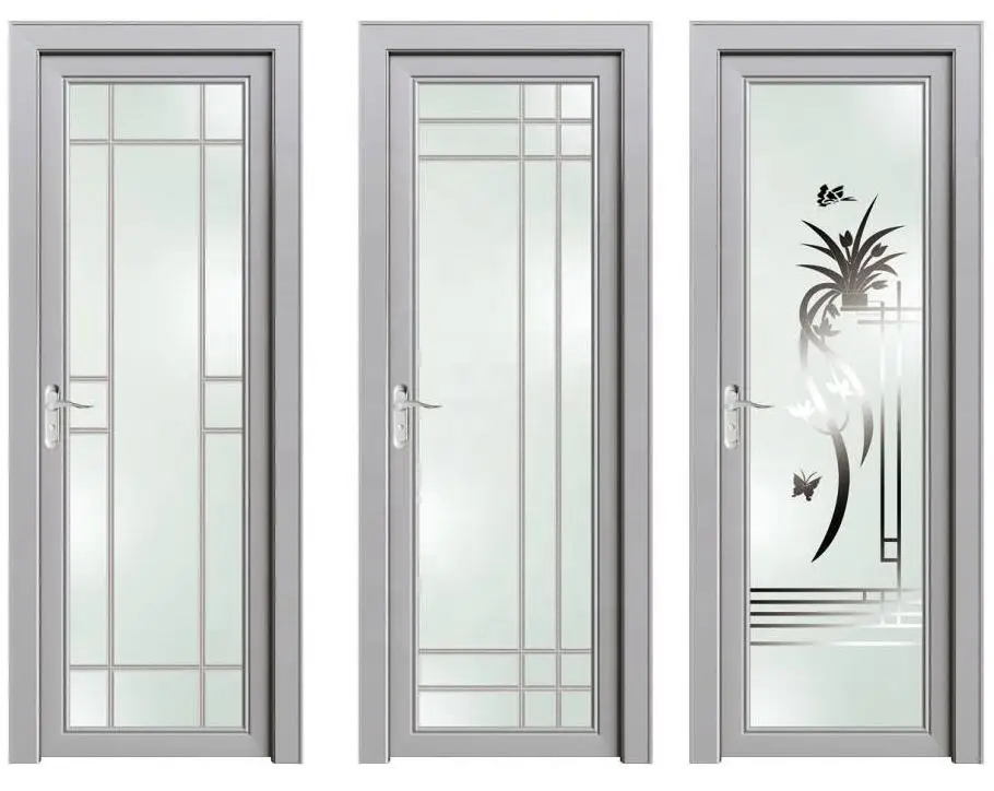 Aluminium Toilet Door with Frosted Glass Nigeria