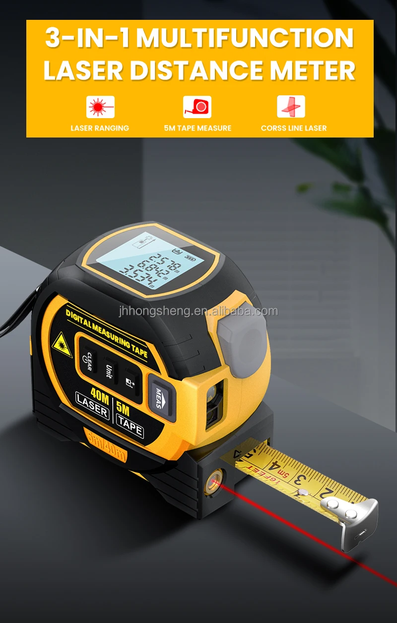 ATuMan 3-in-1 Laser Distance Meter - 131ft Range With Color Display (iF Design Award 2024)