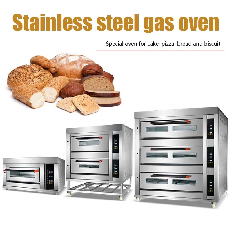 Commercial bakery Equipment Industrial Gas bread bakery oven price  1 2 3 deck bread maker pizza baking oven making machine