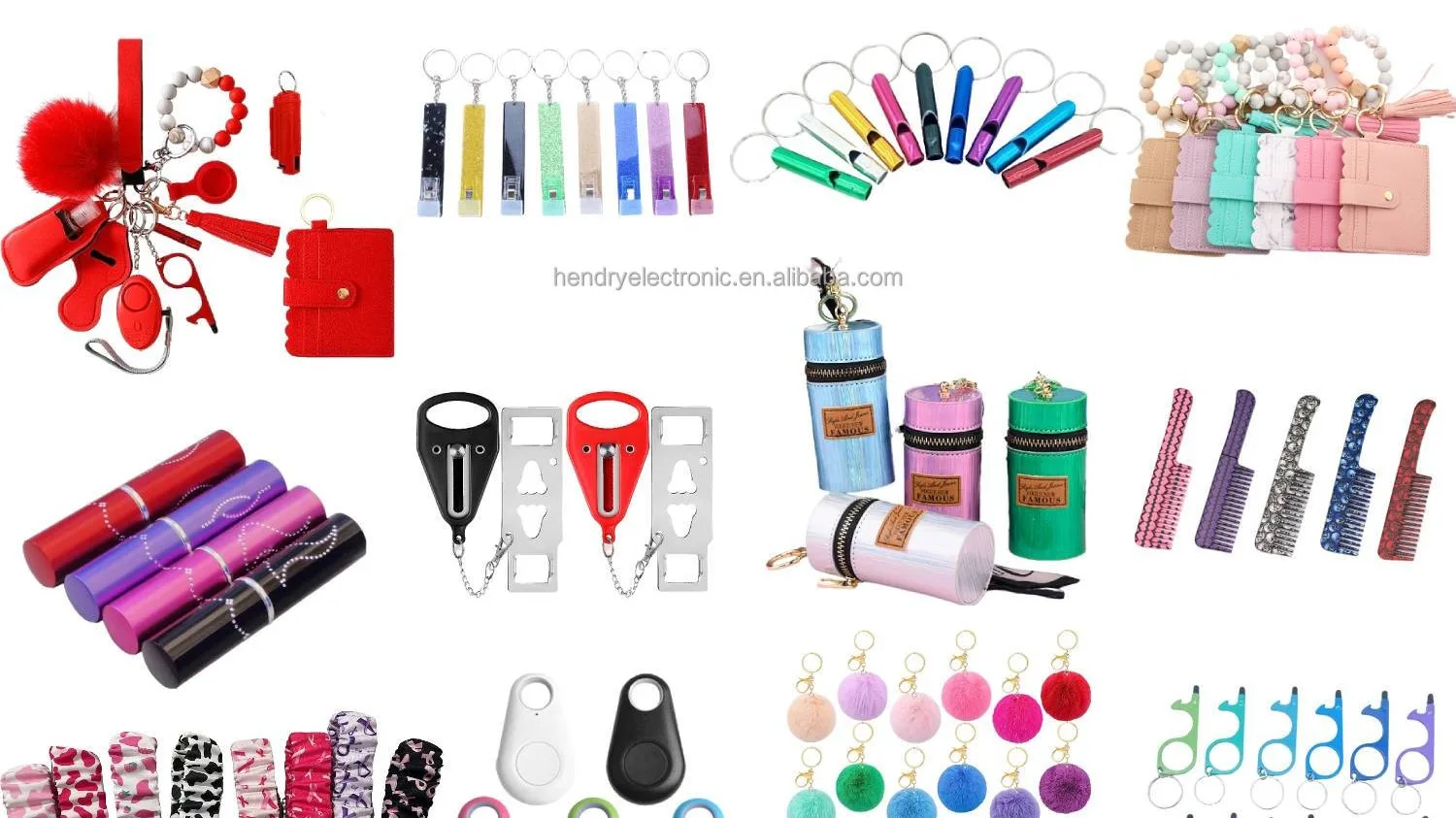 Personal Safety Alarm Keychain Bulk Women Set Accessories Alloy Wholesale Self Defenses Keychain