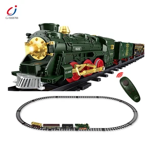 Chengji Classic Train Set Smoke Lighting Music Diy Indoor Retro Long Railway Remote Control Train Set Smoke