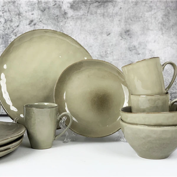 Керамическая посуда в скандинавском стиле, набор посуды из японской глины