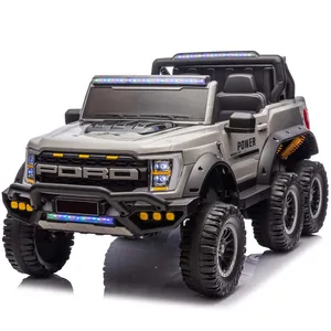 Electric 6x6 UTV Ride-on Car for Kids Plastic 4-Wheel Two-Seater Adult Seat Remote Control Battery Operated Light Features for