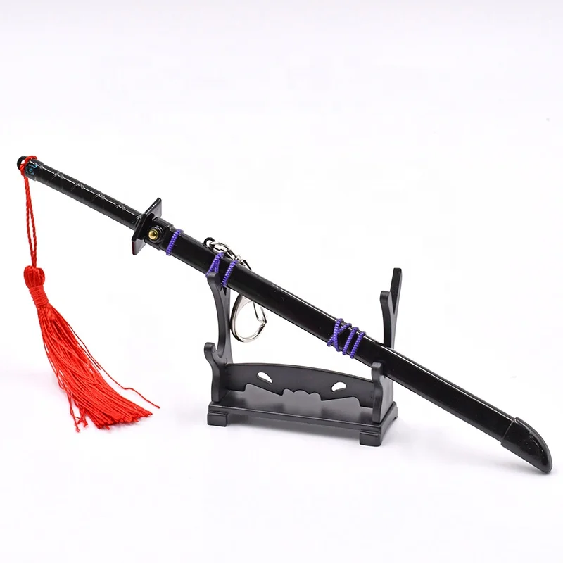 22cm New Assassin Character Exclusive Mini Japanese Samurai Sword Purple Metal Crafts Toy Sword