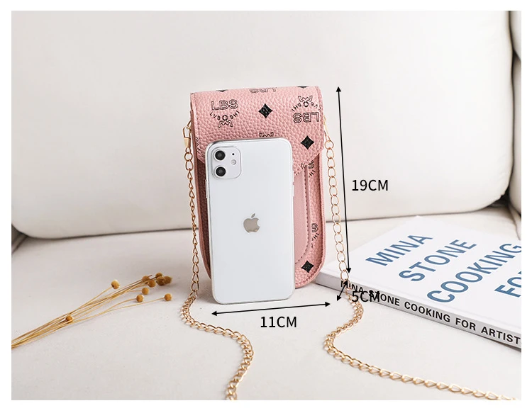 2021 New women's letter printed small mobile phone bag fashion one-shoulder waterproof sloping cross bag