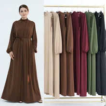 Womens Clothing Abaya Manufacture Islamic Clothing 2 Piece Abaya Set Cardigan Turtle Neck Inner Dress Abaya Women Muslim Dress