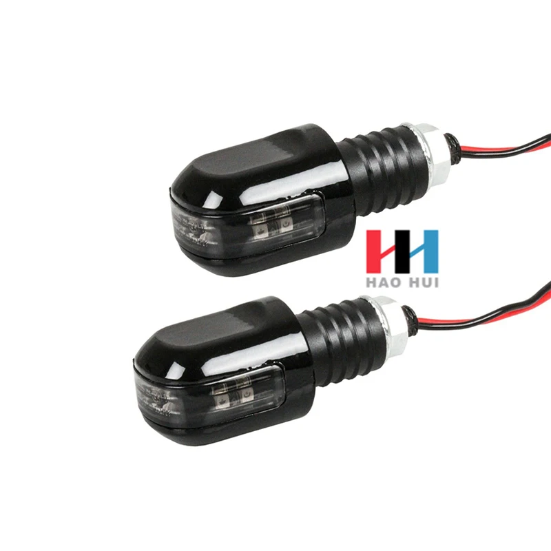 2 x мотоциклетный светодиодный указатель поворота на руль черный Чоппер пользовательский Cafe