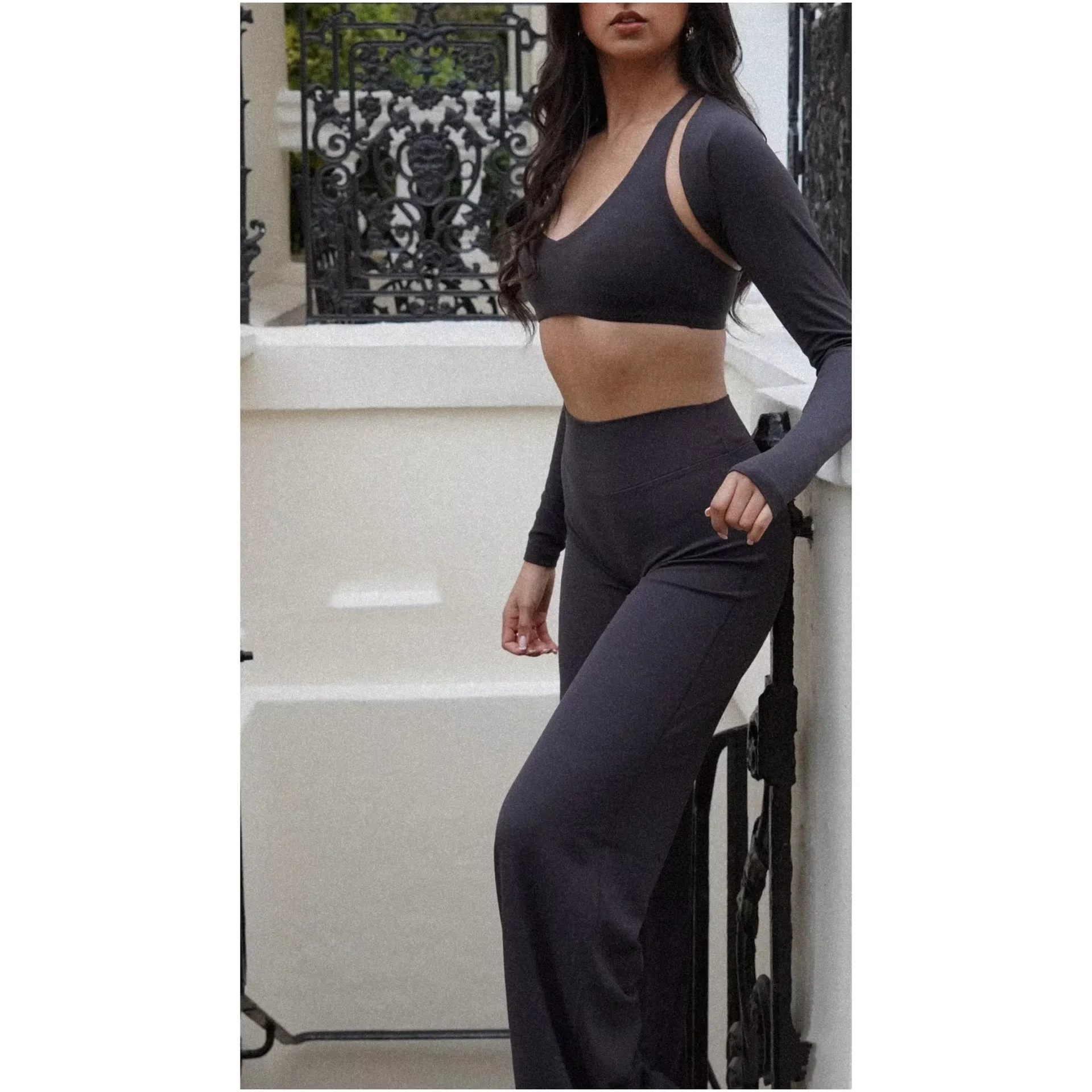MCDUII Style Nude-Feel High-Waisted Butt-Lifting Yoga Pants Pilates Wide-Leg Straight-Le detail