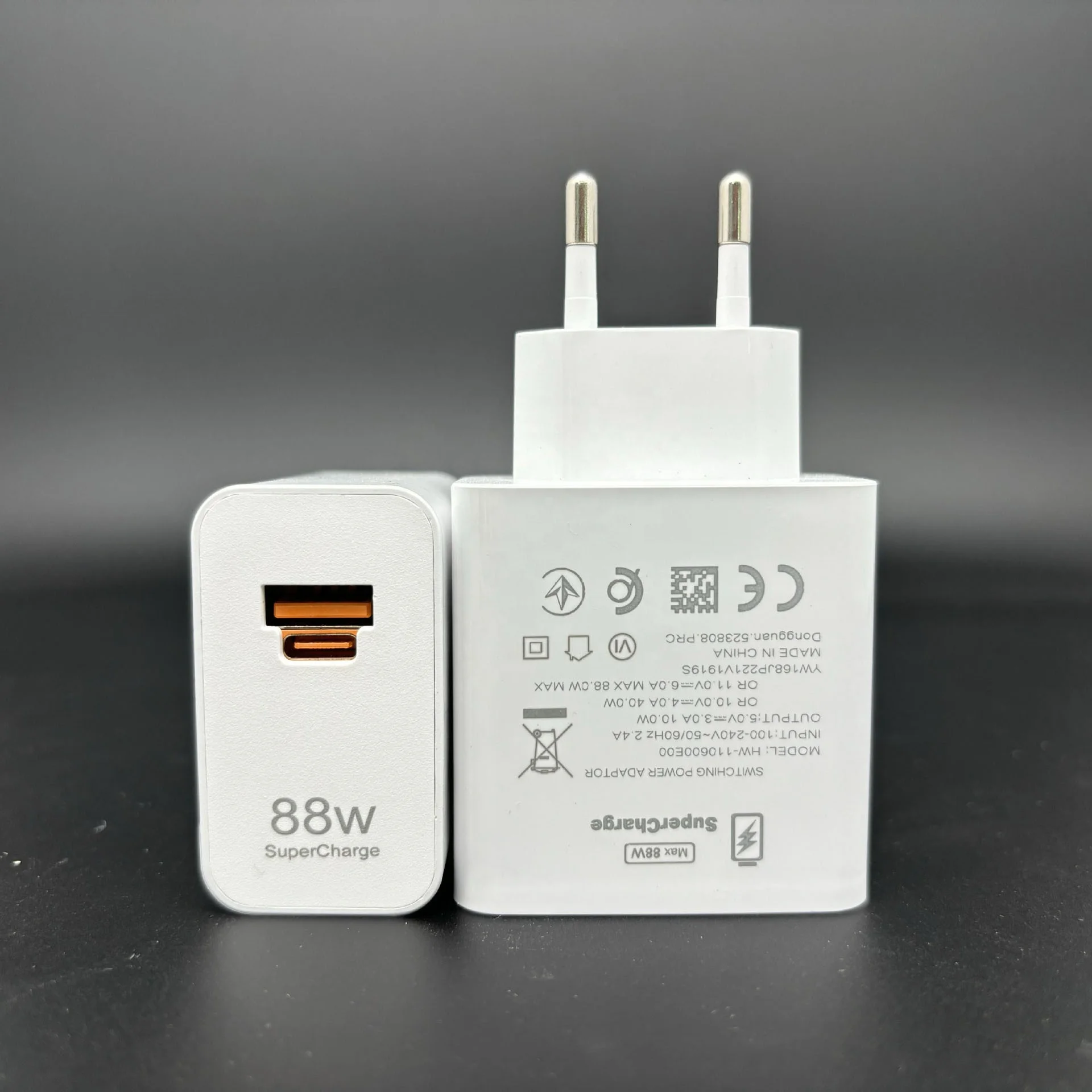 88W SuperCharge-snellader Voor Honor/Huawei – 2 PD-poorten, Incl. 6A USB-C Kabel (1 M), Compatibel Met Magic, Mate, Pura, Etc.