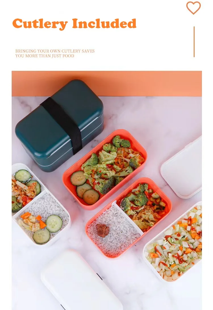 Oem Eco Plastic Bento Lunch Box Food Container For Kids 2 Layer Bento