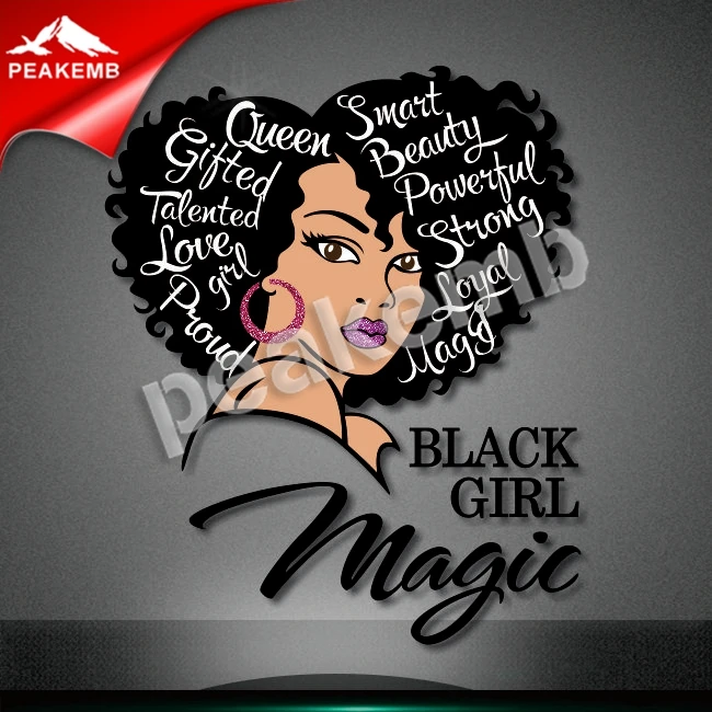 Custom Design Black Girl Magic Printed Vinyl Heat Transfers Iron On ...