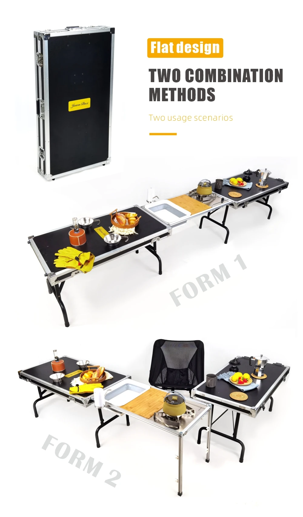 Schwarze Flache Box IGT-Modul Große Erweiterbare Faltbare Campingbox Mobile Outdoor-Station – Detail 4