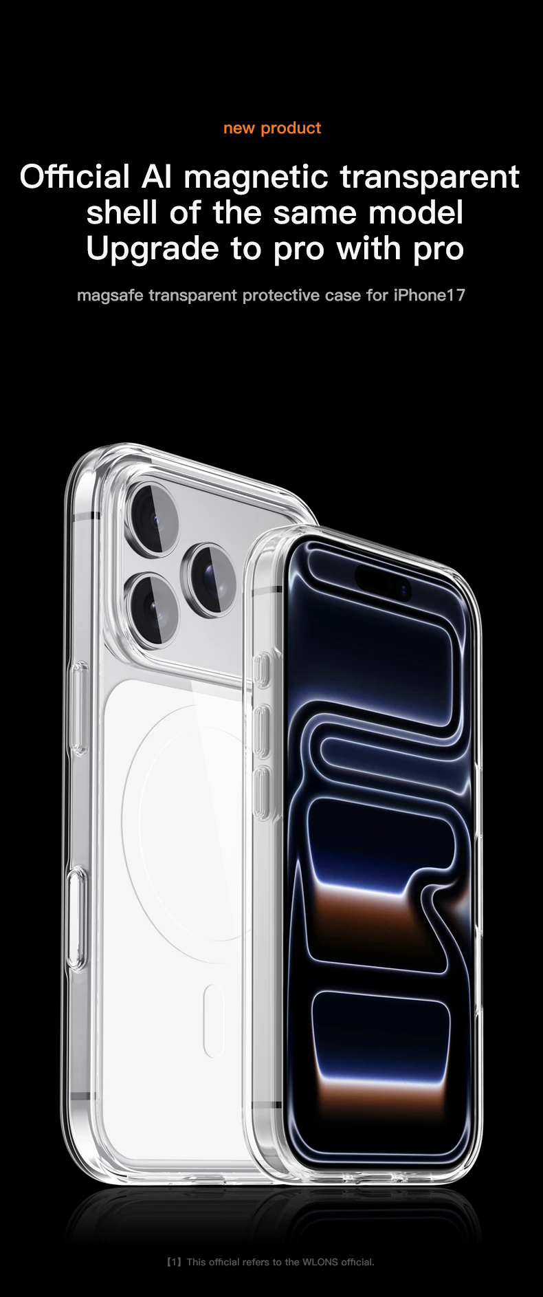 product laudtec ai magnetic transparent phone case with camera control function for iphone 17 series-2