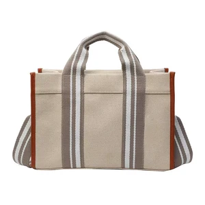 Removable Shoulder Strap Square Sling Canvas Tote Bags Large Handbag Ladies Designer Small  Canvas Tote Purses for Young Lady