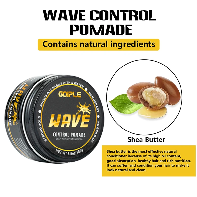 Private Label 360 Style Waves Control Pomade Wave Cream for Black Men Hair Scalp Butter with Shea Wholesale Hair Grease for Boy
