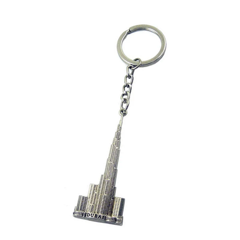 2D Burj Khalifa Tower Metal Keychain Metal Keychain Key Ring