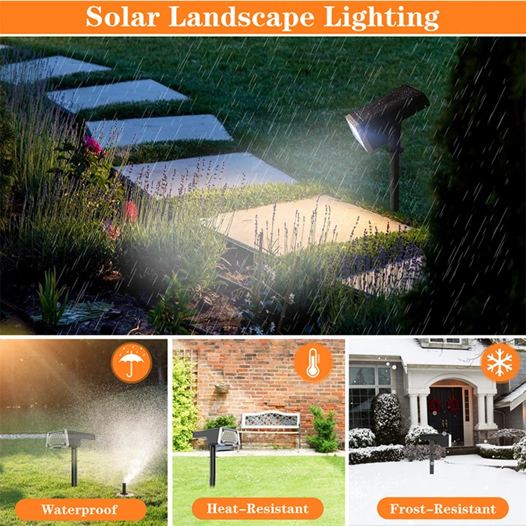 product energy saving brightness garden waterproof solar led outdoor light 2 ways installment both for lawn and wall-40