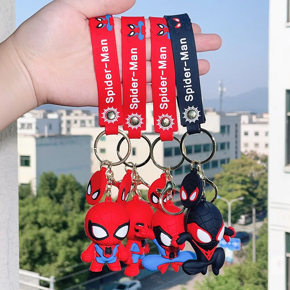 Wholesale 3d Rubber Spiderman Cartoon Key Chain Pvc Silicone Fashion