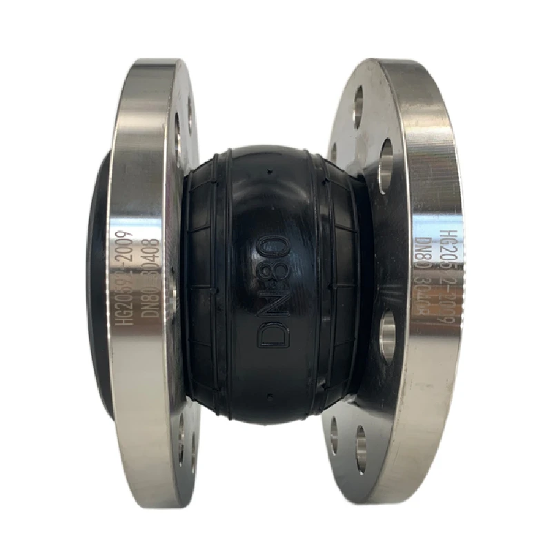 Epdm Flanged Single Sphere Rubber Expansion Joints Flexible Pipe Connector With Stainless Steel Flange