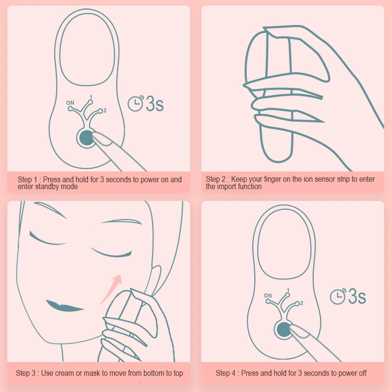 2022  Mini Microcurrent Galvanic Appliance Vibrating Facial Women Beauty Device Face Care