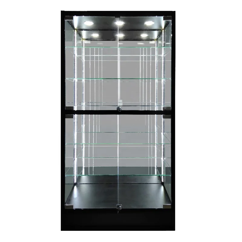 High End Retail Store Glass Led Dispensary Furniture Tobacco Smoke Shop Display Cases With Led Lights for Smoke Shop