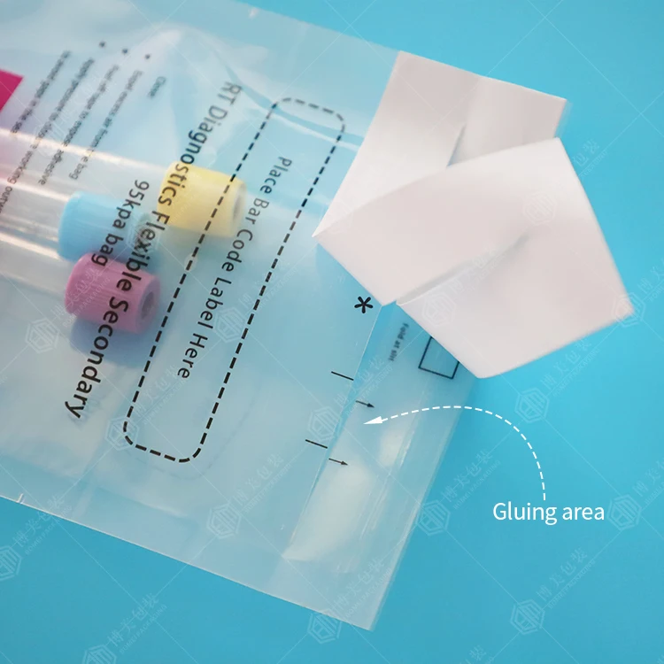 Customized 95kpa Biohazard Transport Specimen Bags Absorbent Pad Self