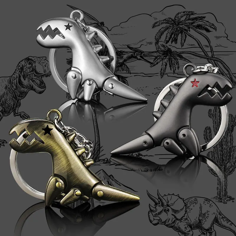 Custom Metal Gold Silver Animal Cartoon Dinosaur Keychain/dinosaur