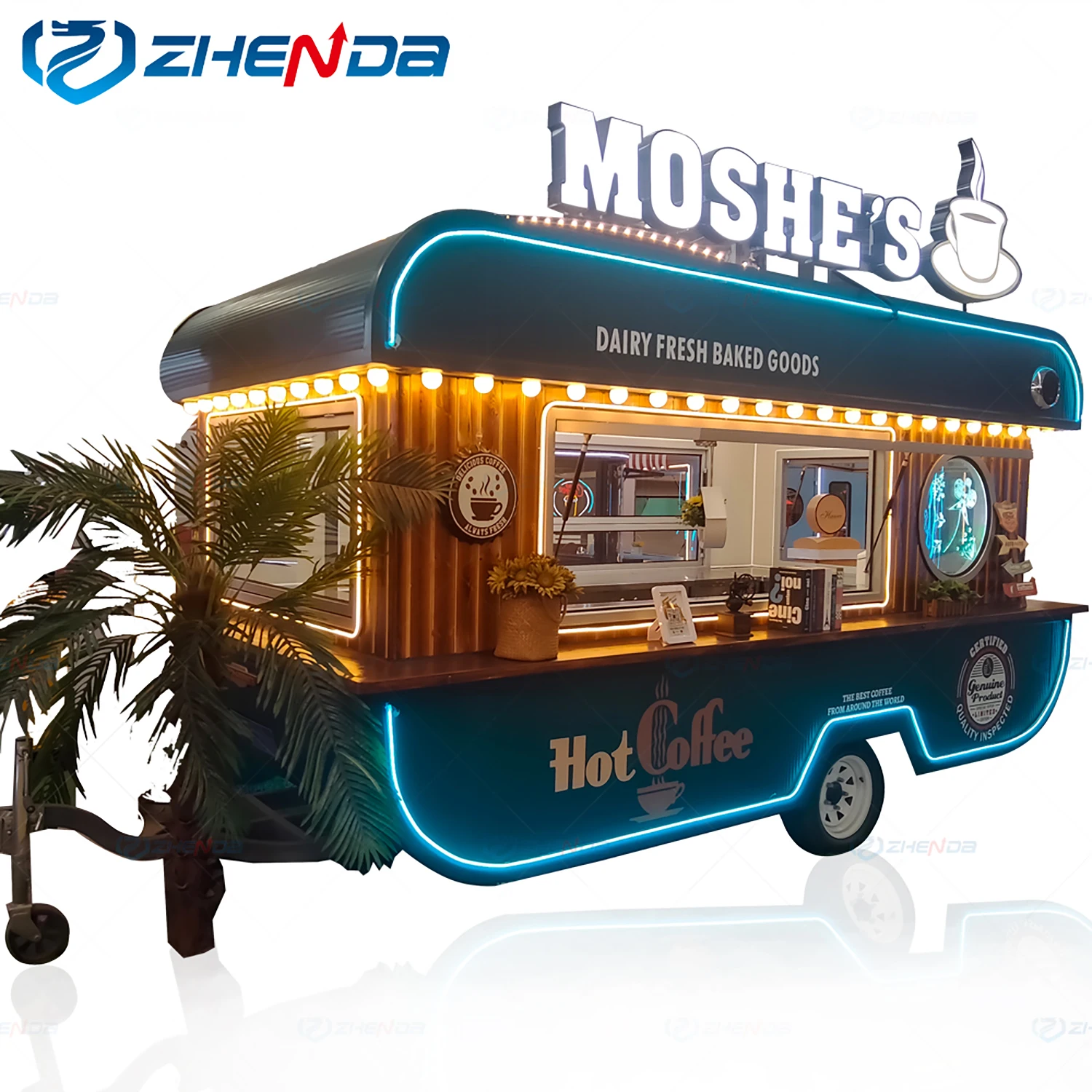 Colorful Popular Food Snack Trailer Tractor Mobile Kitchen with ...