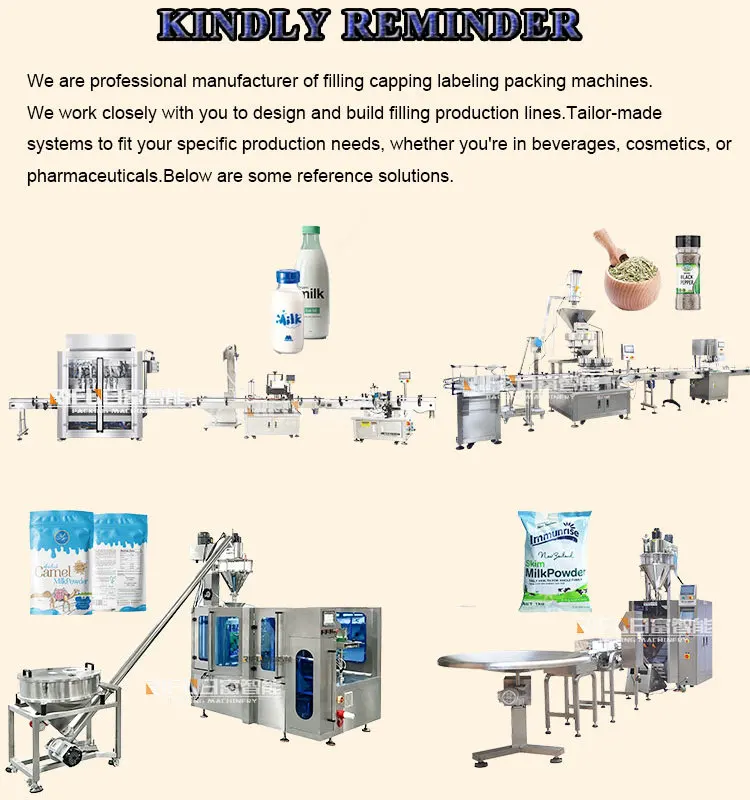 Automated Protein Powder Filling Capping and Labeling Production Line Aluminum Cans Powder Packaging Production Line