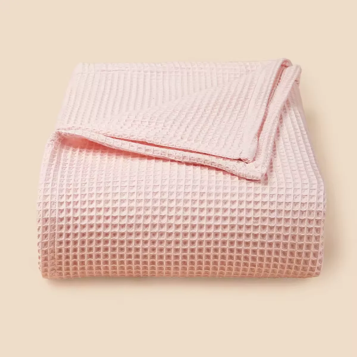 High-quality soft Cotton Waffle Knitted blanket for baby Breathable and washable blanket baby sleeping blanket manufacture