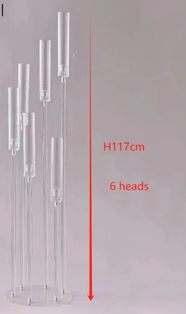 Wholesale  Acrylic Candle Holder Wedding Candelabra Centerpieces Candlestick Flower Stand for Party Wedding Decoration