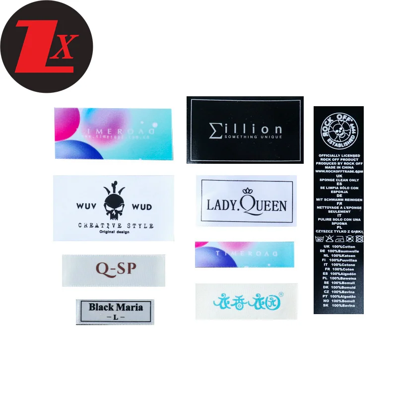 Китайский завод по индивидуальному заказу индивидуальная одежда логотип печать тканая этикетка без MOQ