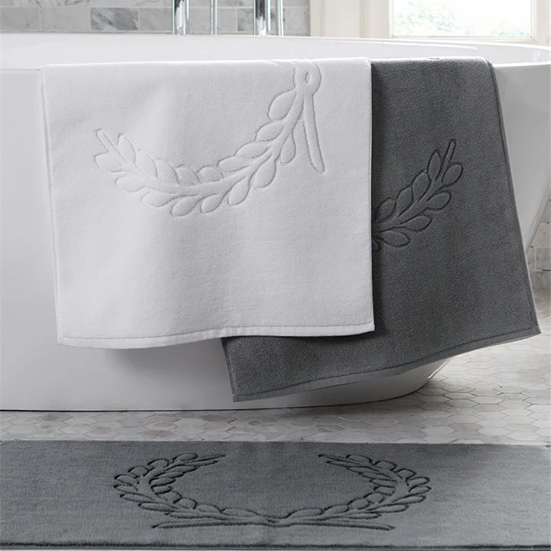 Luxury Hotel Customized Cotton Hotel Bath Linen White Jacquard Bath Mat Bath Towels Set Buy