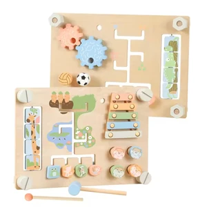 Wooden Toys for Babies Busy Board Game Double-sided Montessori Learning Toys Kindergarten Toy Educational Activities