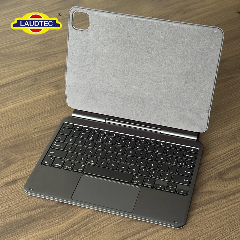 Laudtec Magic Tablet Keyboard Case with Trackpad Detachable Type C Port for iPad 10th Pro 11 Air 13 Gray Pbk3