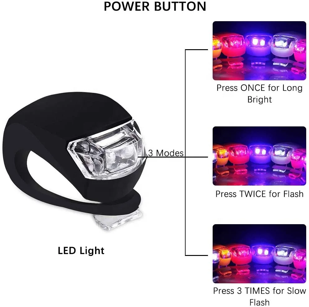 LINLIGIFTS CR2032 Battery Powered Waterproof Mini Silicone Bicycle Light LED Bike Light With Logo Printed for Cycling