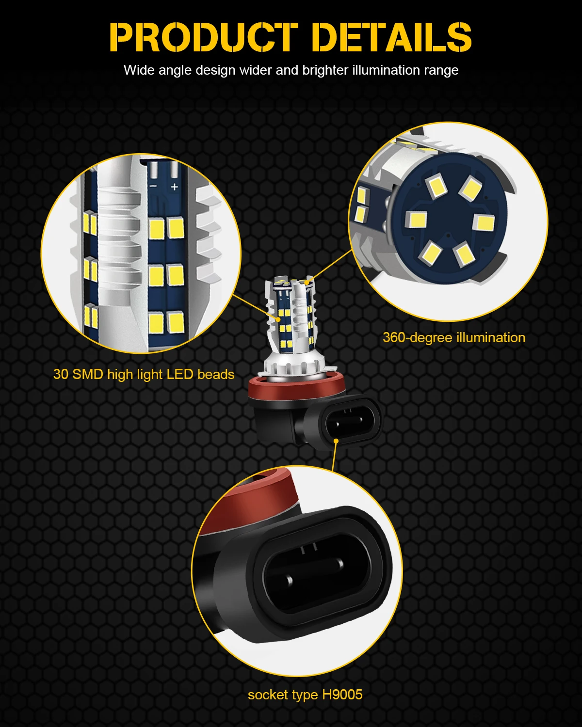 1224v Led H7 Fog Light 3030 27smd Car Led Bulb 9005 9006 H1 H11 H8