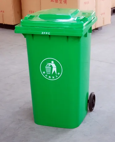 IMJ-Global Bidone Per Rifiuti Da 240 Litri Con Ruote | Verde | PN-EN 840 | Aggancio Per Prelievo Meccanico | Per Esterno E Giardino