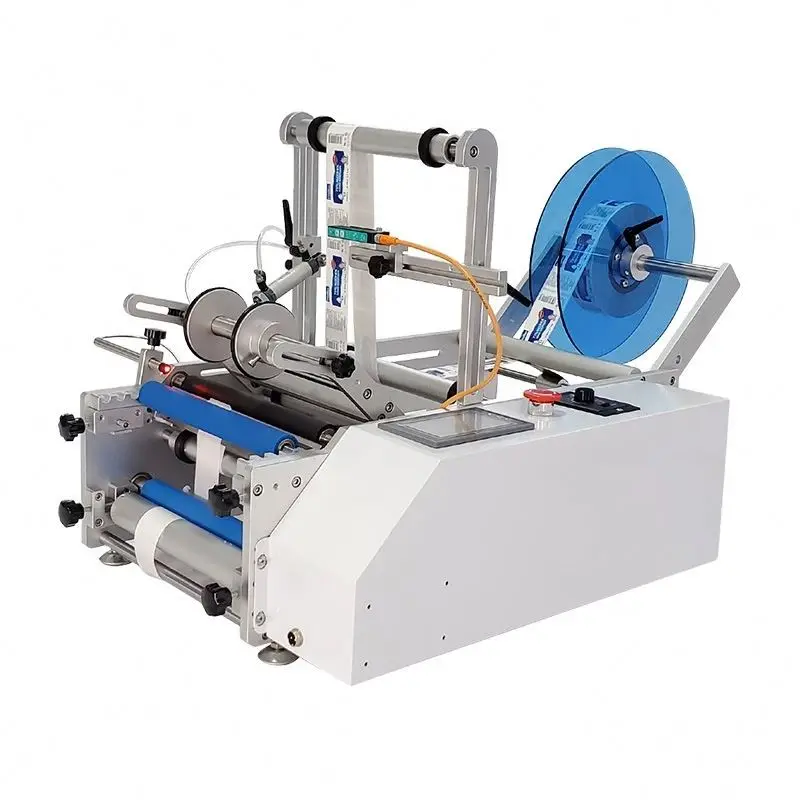 TEBAK High Quality Semi Automatic Labeling Machine for Round Bottles Customized Sticker Labeler for Round Bottles