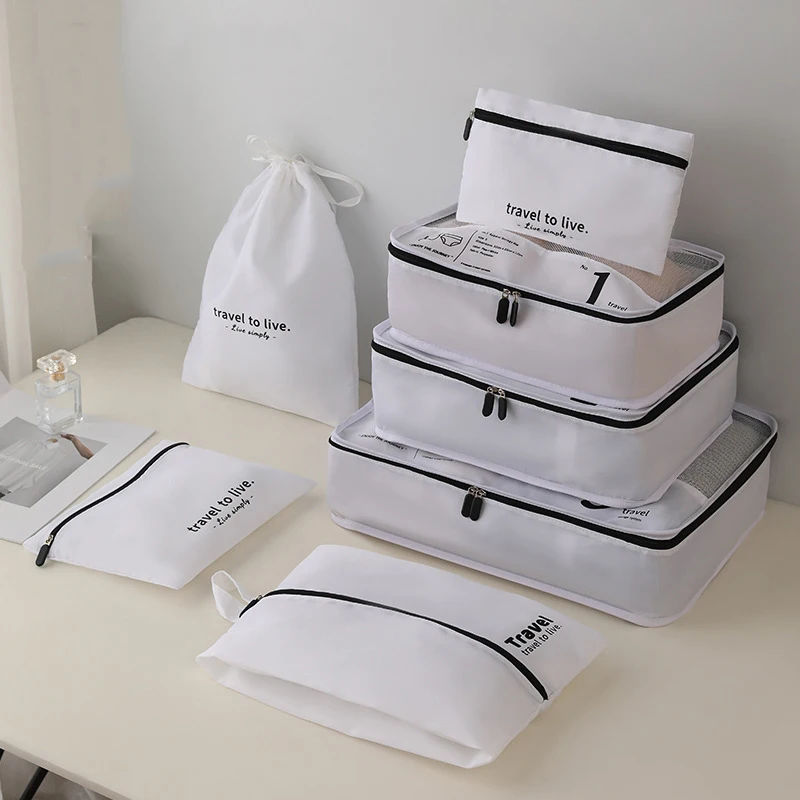 Custom Compression Packing Cube Set of 7pcs Travel Organizer Bag Suitcase Packing for Clothes Underwear Cosmetic Travel Bag