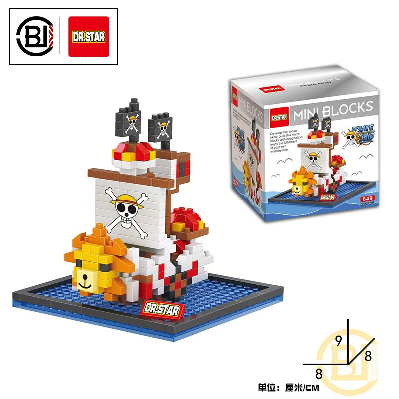 Cartoon Thousand Sunny Bricks Toys Mini Model Doll Pirate Ship One Anime  Piece Building Blocks Toy
