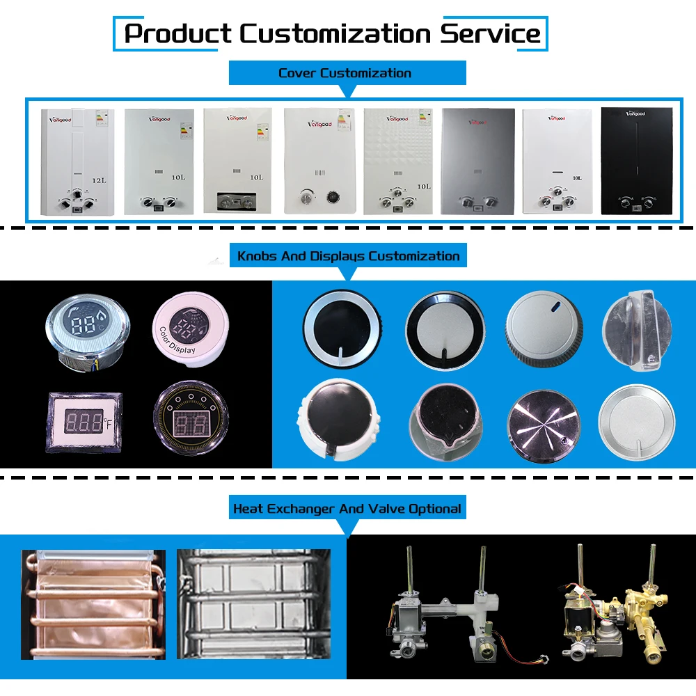 Gas Geyser 20l Shower Heaters Natural Tankelss Residential Gas Water