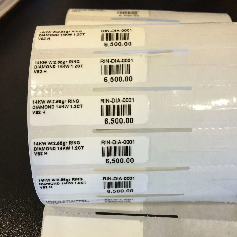 OEM Blank Jewelry Label Printing Paper - White+transparent